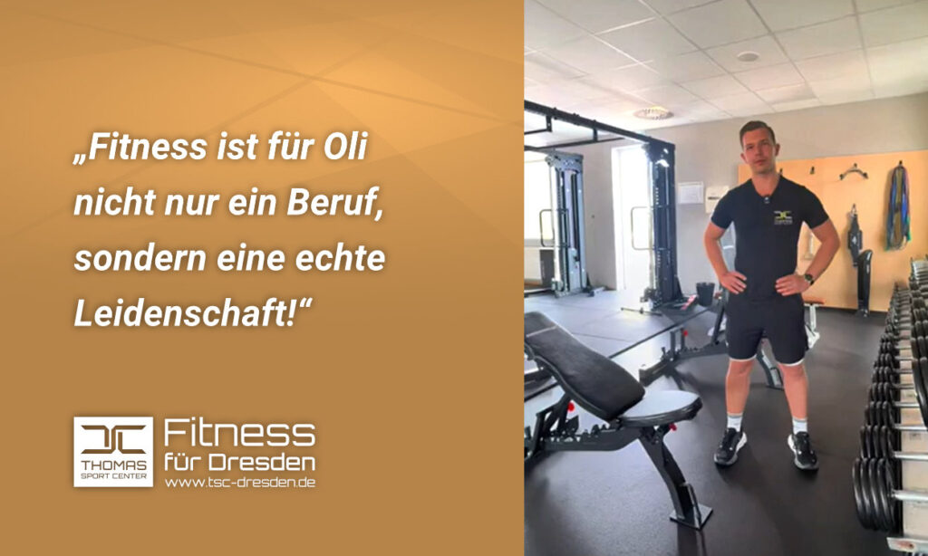 Studioleiter Oli vom Thomas Sport Center Tolkewitz stellt sich vor – dein Ansprechpartner für Fitness, Kurse und persönliche Beratung