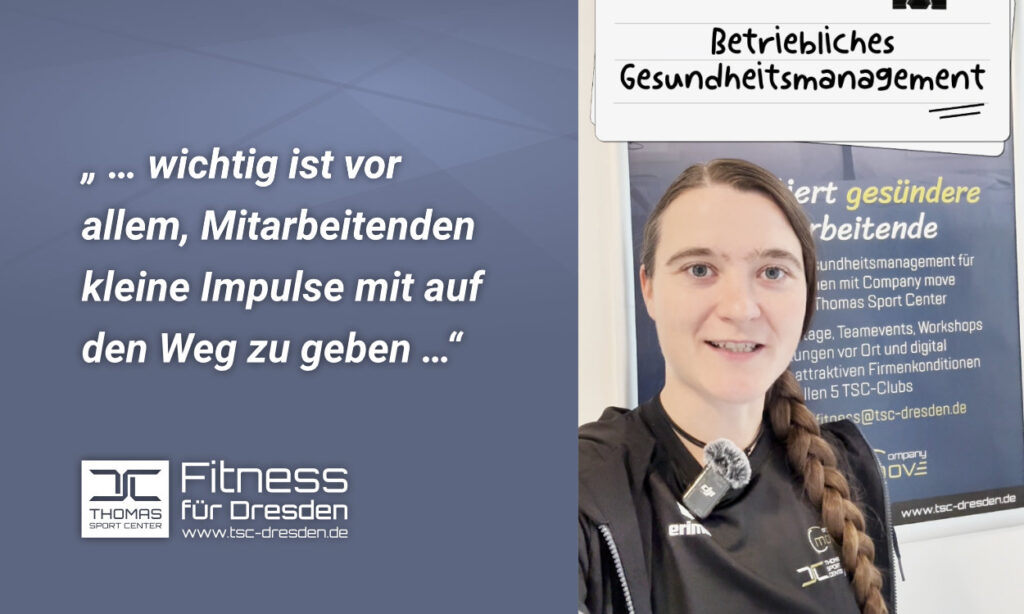 Impression der kostenlosen Gesundheitstage des TSC Dresden, die Impulse für Bewegung und Ergonomieberatungen im Rahmen des Betrieblichen Gesundheitsmanagements (BGM) geben